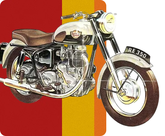 Restored Royal Enfield motorcycle at Sabatino Moto