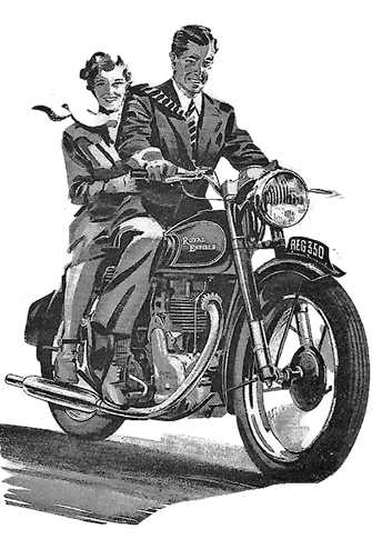 Vintage Royal Enfield riders